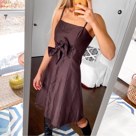 🤎 DAMIANI BROWN BOW FESTIVE HOLIDAY DRESS! - Picture 3 of 15